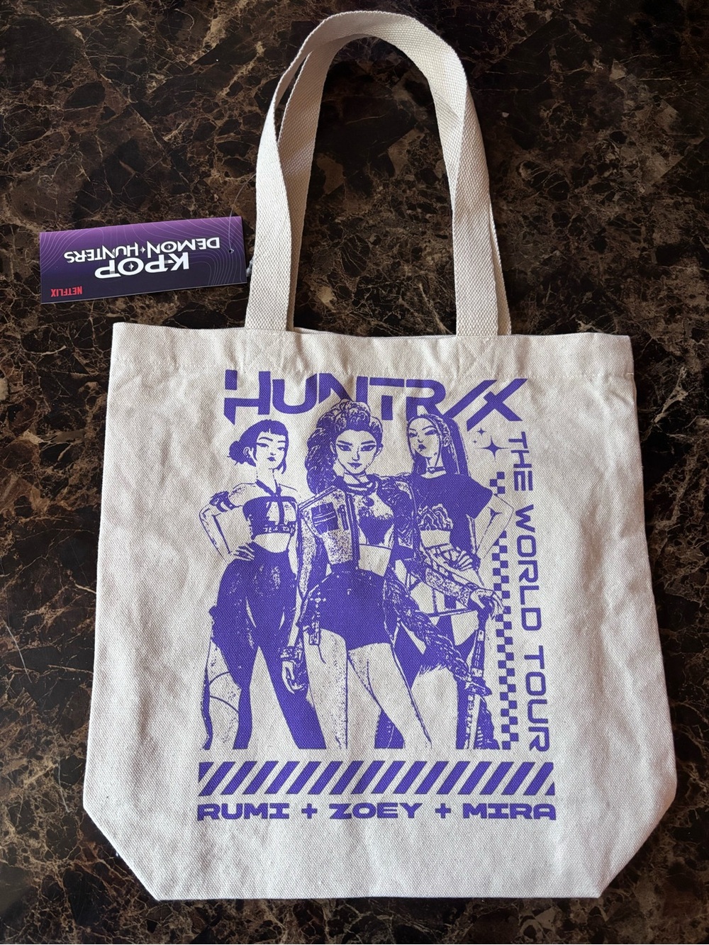 Purple Graphic Canvas Tote Bag